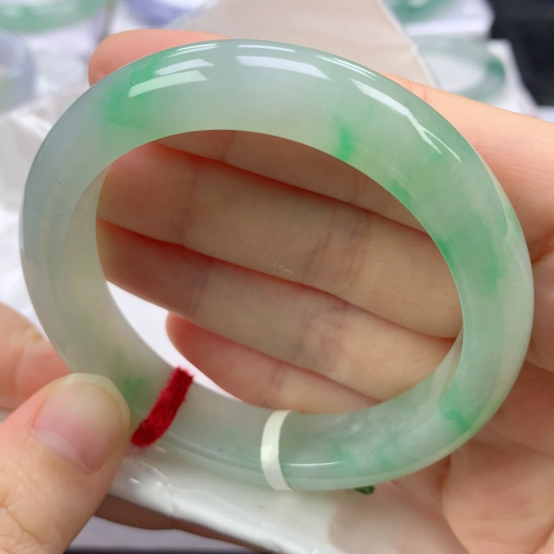 翡翠手镯未镶嵌缅甸天然翡翠手镯57圈口