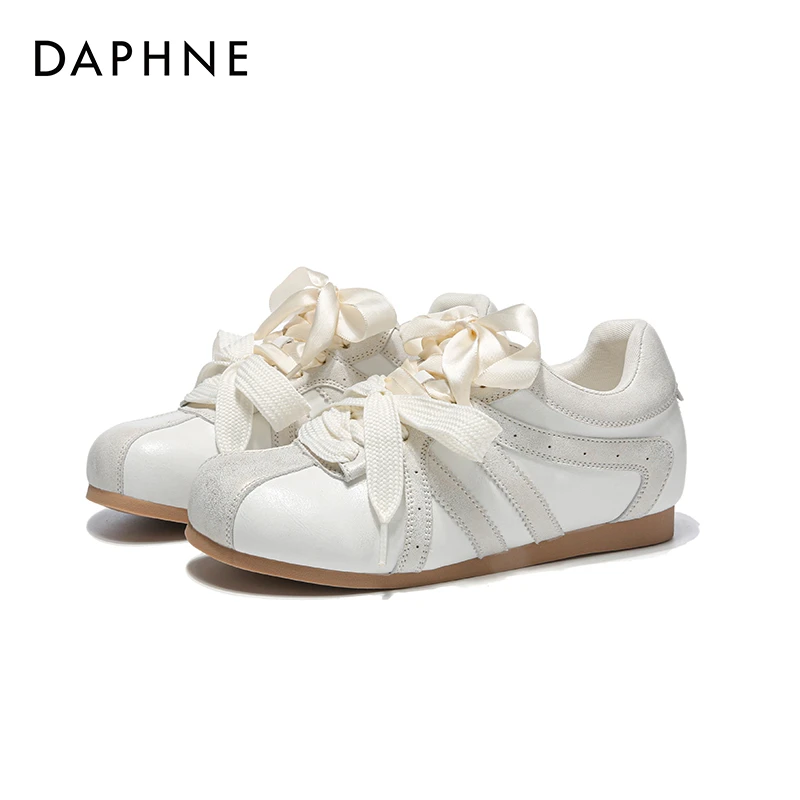 Daphne/达芙妮2025秋冬爆款时尚出游百搭休闲鞋潮流丝带系带女鞋