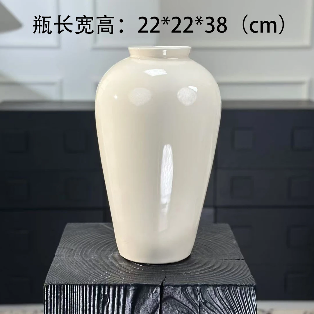 陶瓷花瓶生活样板房手工高档插花器台面工艺装饰软装轻奢家居摆件