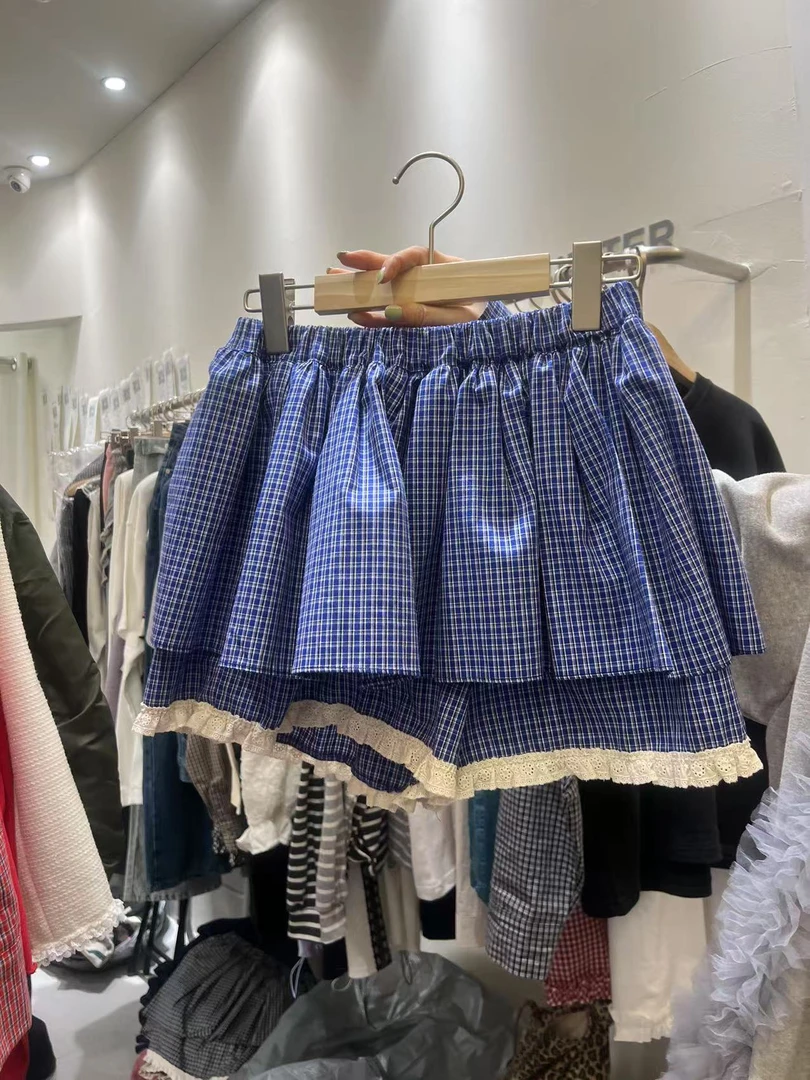 韩国东大门正品女装时尚格子裙裤半身裙022311（NO退NO换）