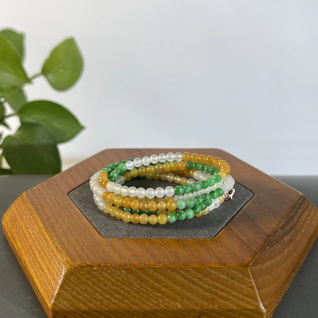 JTA23-163 天然缅甸A货翡翠 翡翠珠链（含配饰）