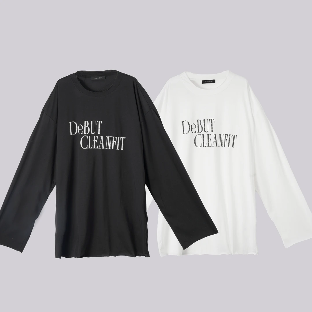 WKk  字母长袖面膜T恤