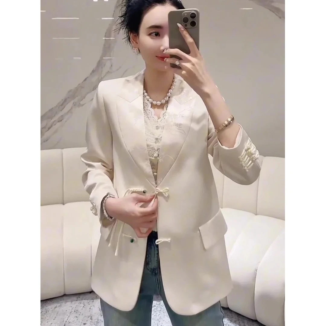 【晨浠定制】新款气质新国风盘扣外套6016