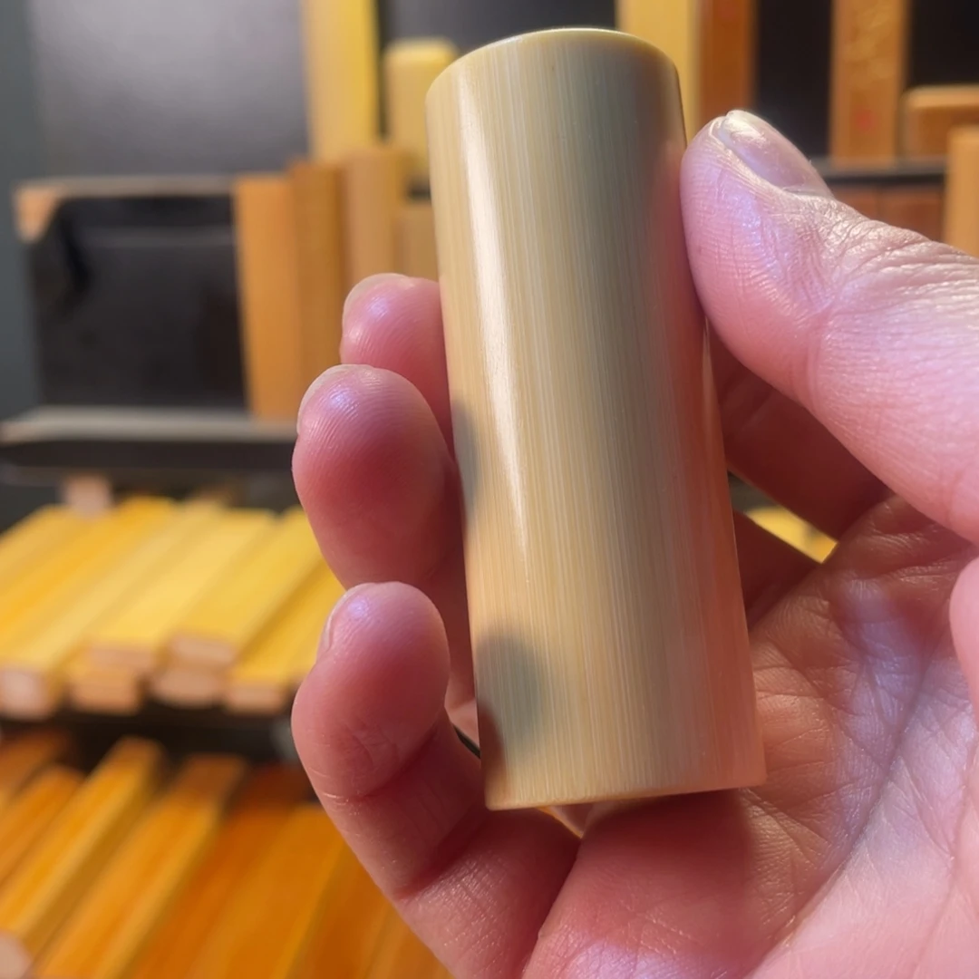 手工实心玉竹手把件