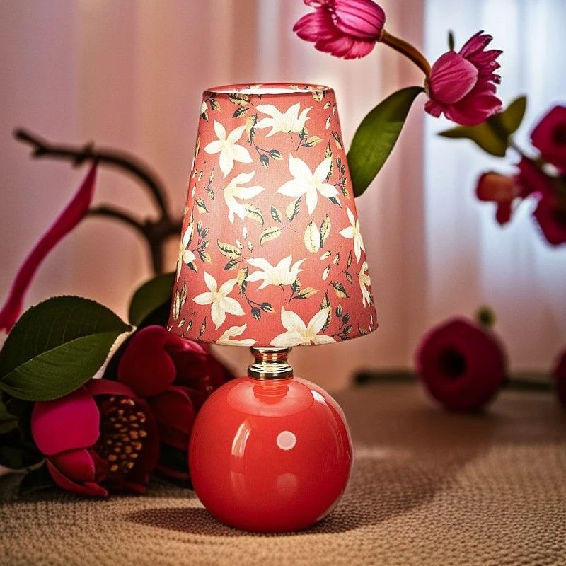 国风陶瓷碎花台灯卧室床头灯小夜灯家用氛围灯婚庆节日灯