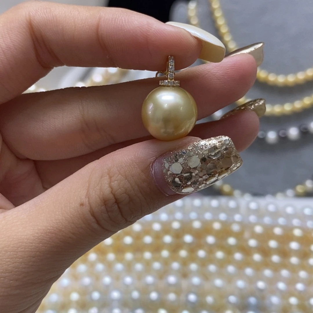 海水珍珠耳饰银S925镶嵌