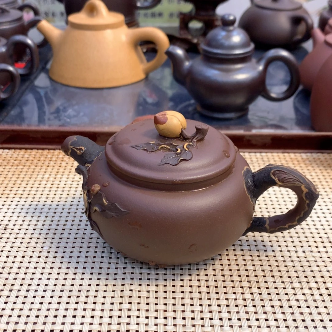 汉***尉茶壶紫砂宜兴原矿紫泥200cc