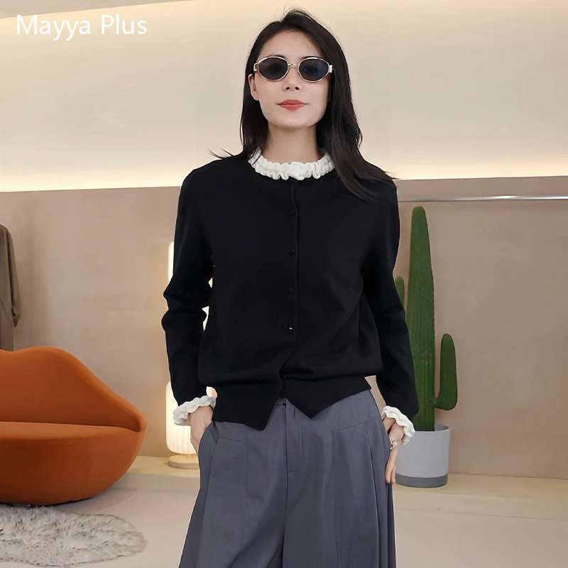 【氛围满分】Mayya Plus麦芽定制气质显瘦欧若风毛织开衫32536906