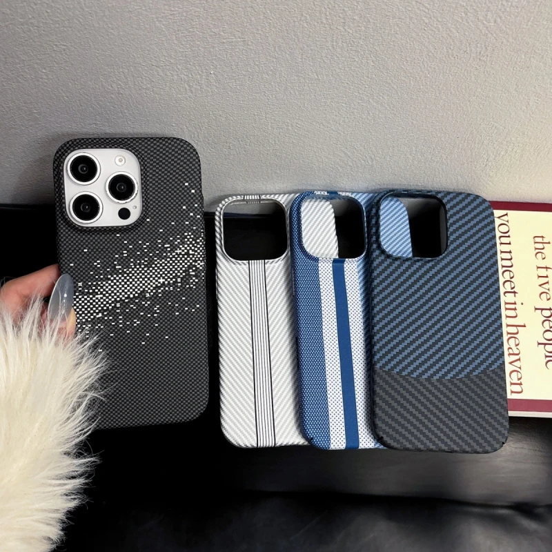 大孔碳纤维凯夫拉纹适用iPhone15ProMax苹果16手机壳14pro新款11