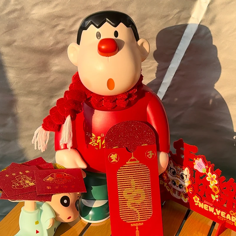 新春卡通新年大号胖虎喜庆拜年公仔网红爆款手办模型车载中控摆件