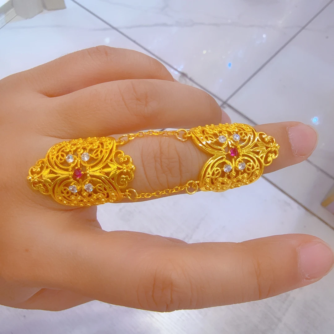 铜合金亚克力戒指 新款夸张网红高档个性金子同款戒指altun pasun