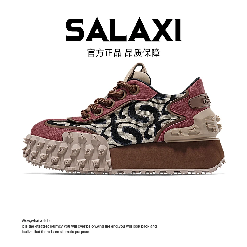 SALAXI 【情侣款】原创设计重工万针刺绣个性厚底休闲鞋S24ZM416