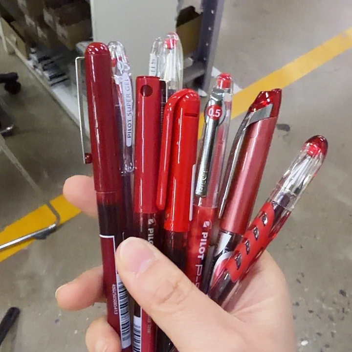 百樂拔錨中性筆紅色8支裝0.5mm