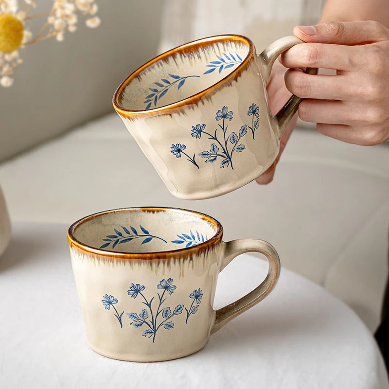 〖超好看的杯子〗精致复古咖啡杯马克杯高颜值陶瓷水杯办公室