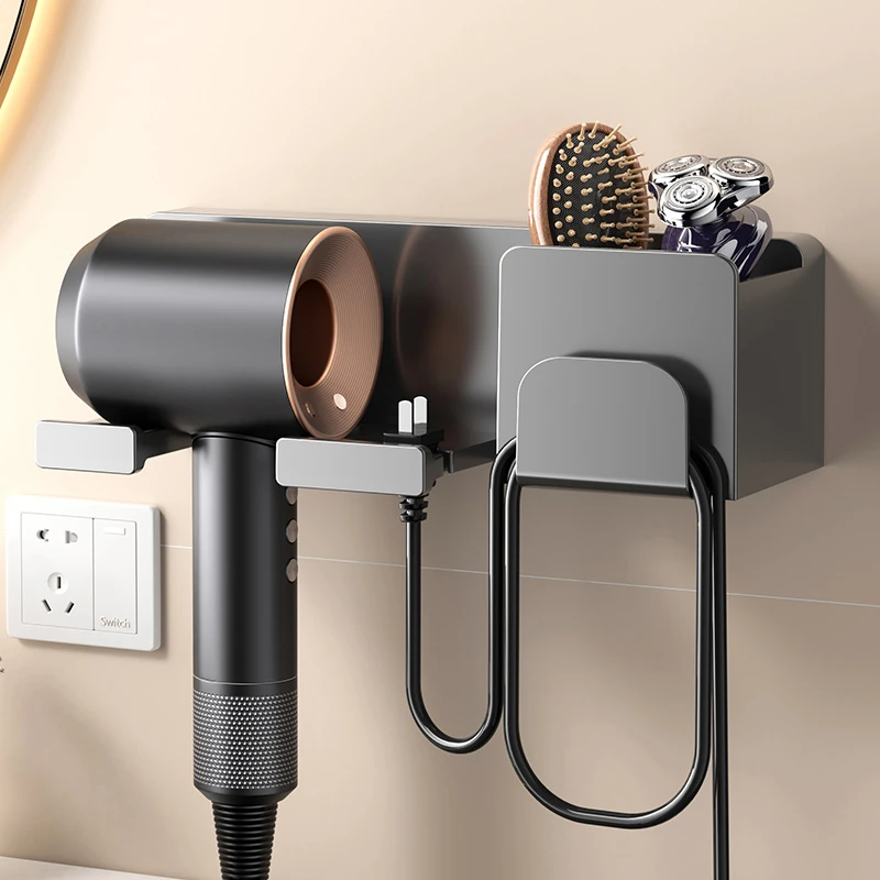 新款吸盘吹风机置物架浴室免打孔壁挂支架卫生间电吹风风筒机挂架