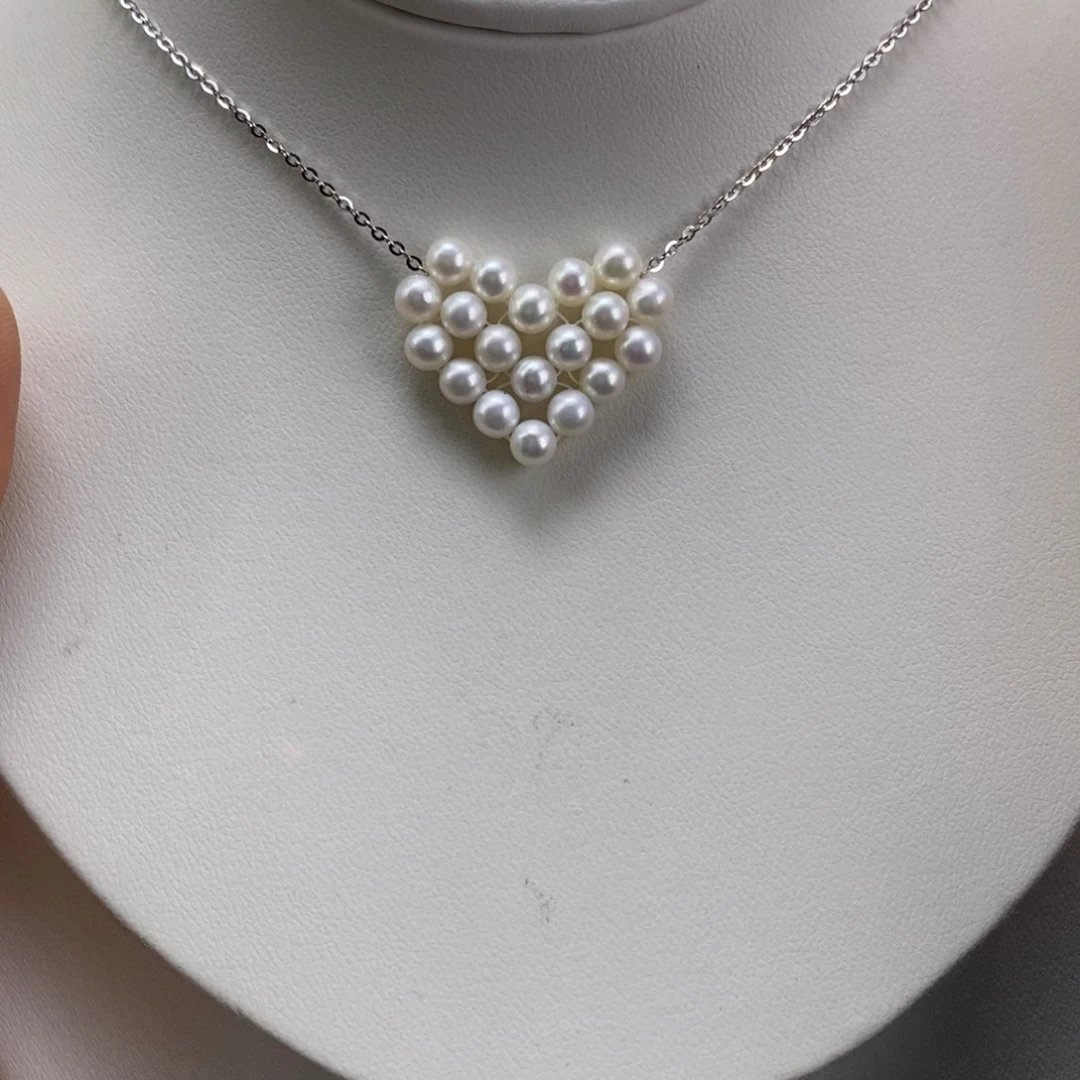 银S925镶嵌颈饰淡水珍珠