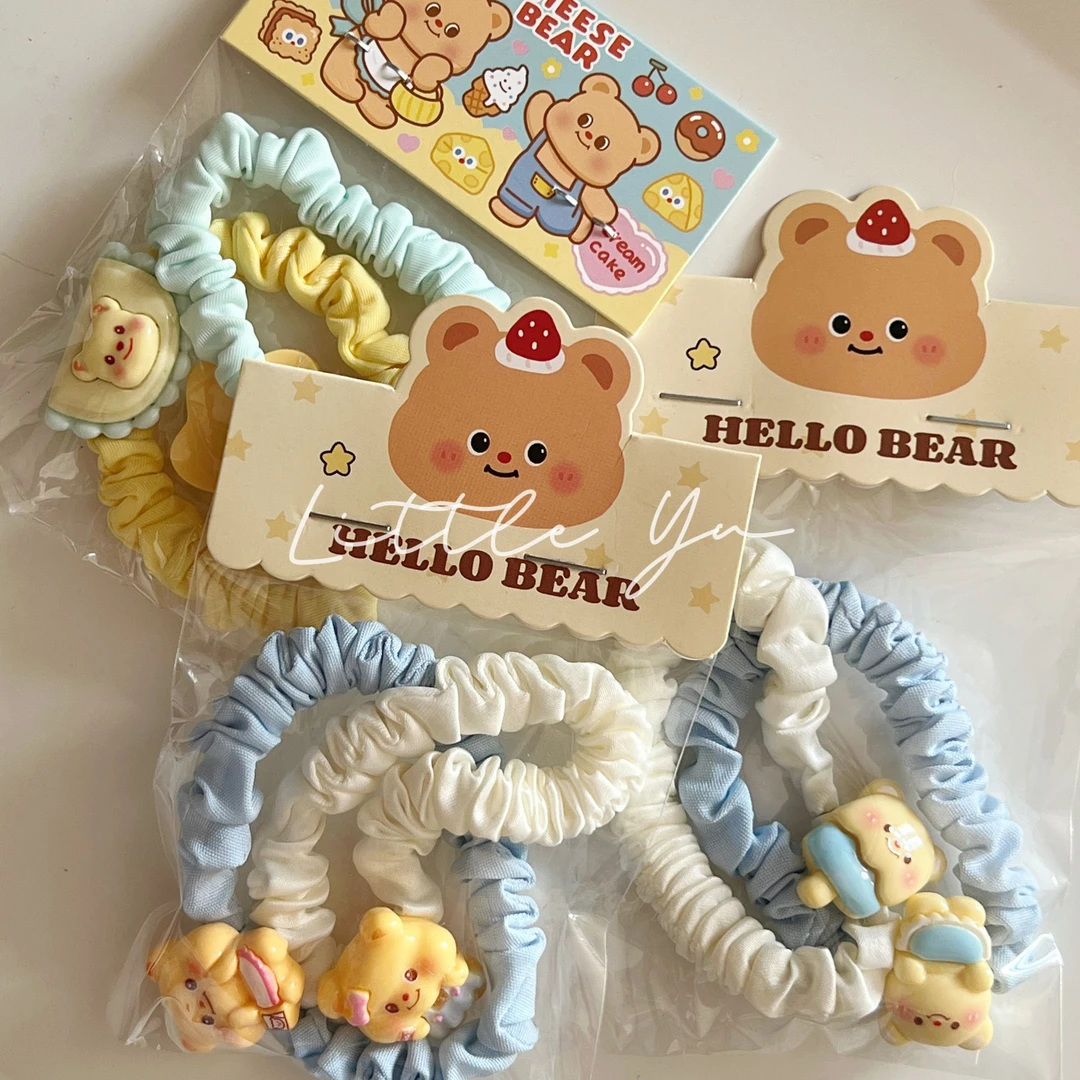 发绳可爱头绳小熊女孩甜美小肠圈儿童女童少女心小清新糖果色