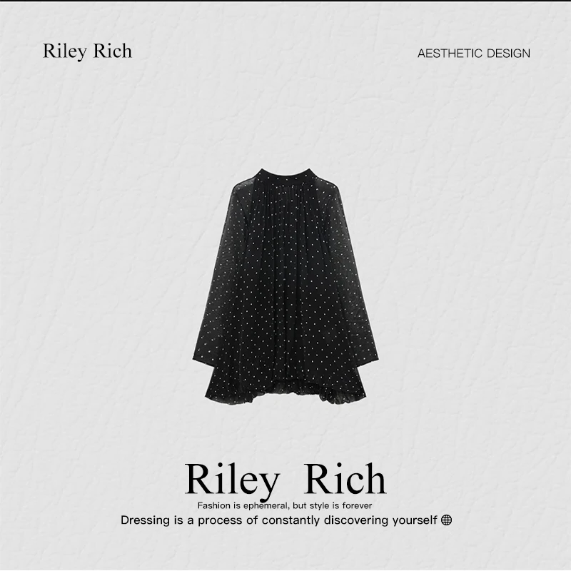 Riley Rich夏季新款波点连衣裙时尚显瘦轻奢