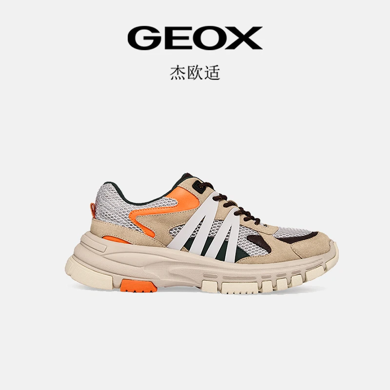 GEOX/杰欧适2025新品男款运动低帮鞋厚底增高休闲跑鞋