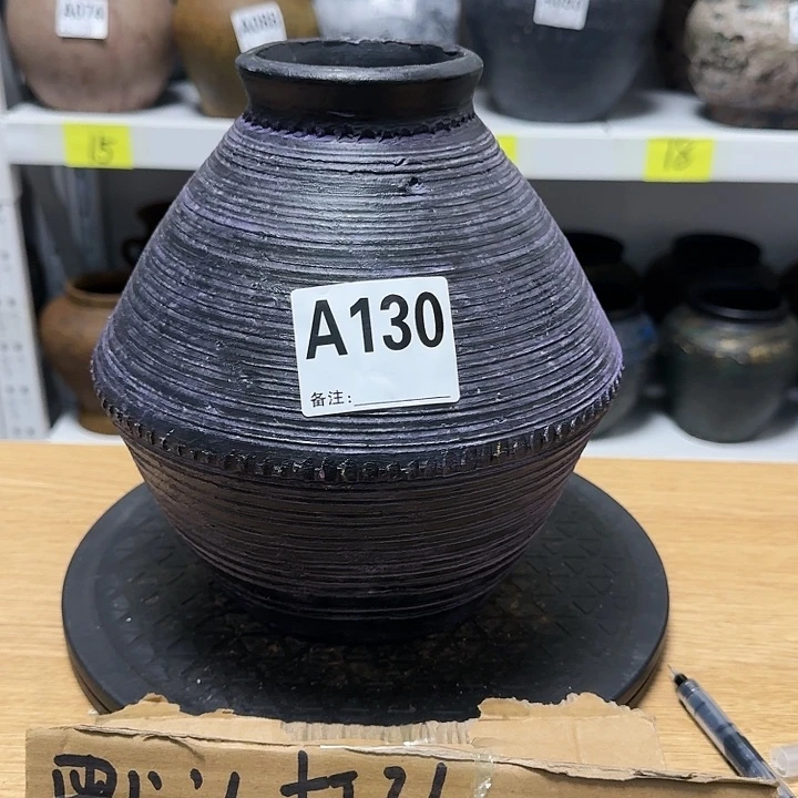 红陶纯手工制作高度20口径8水培水培水培紫色飞碟