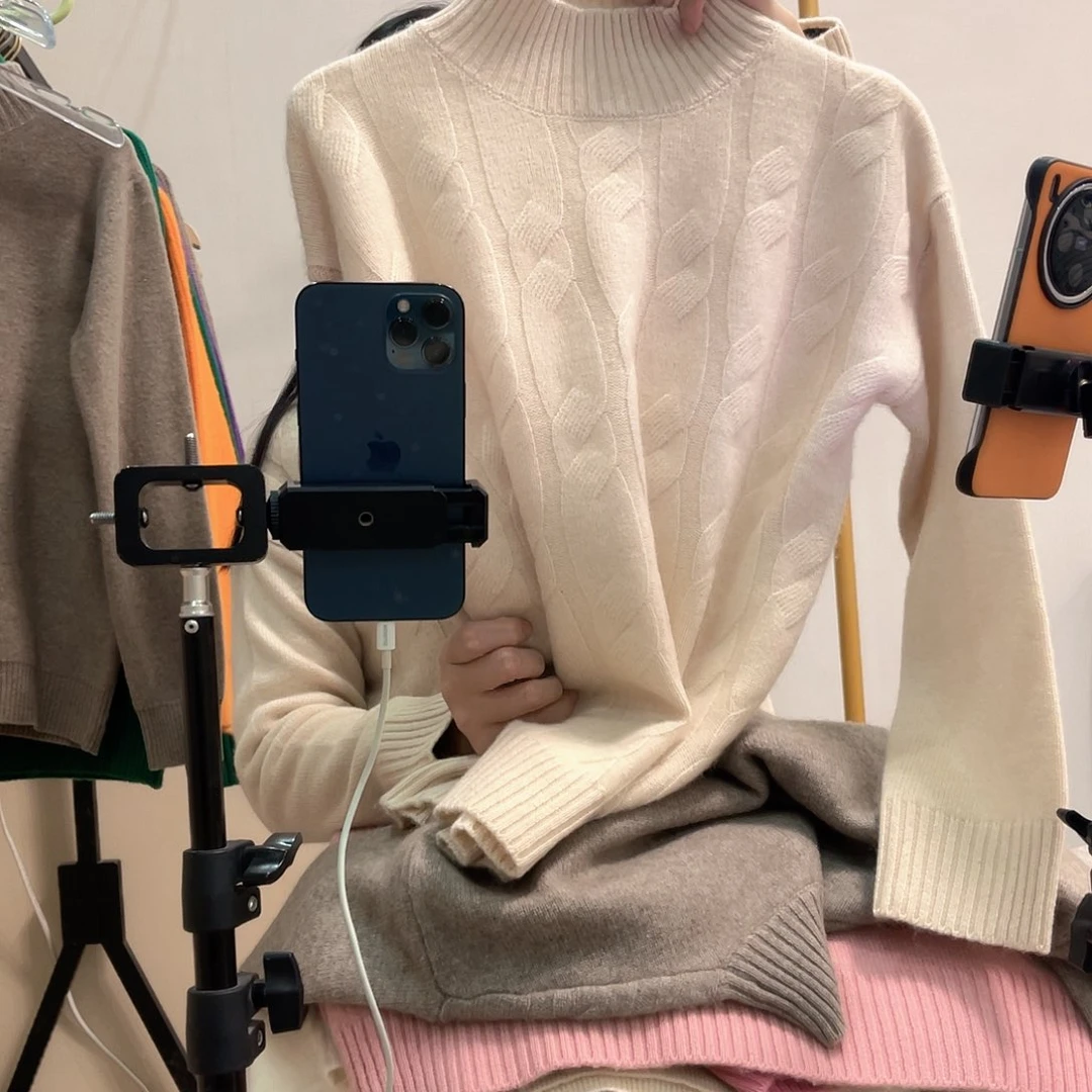 半高领米色胸围92