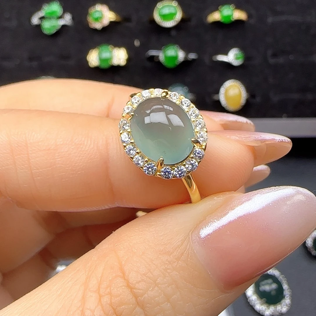 银S925镶嵌戒指翡翠