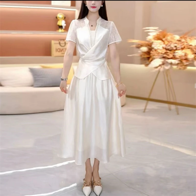 套装裙子两件套2025年夏季新款优雅减龄时尚洋气套装中长裙