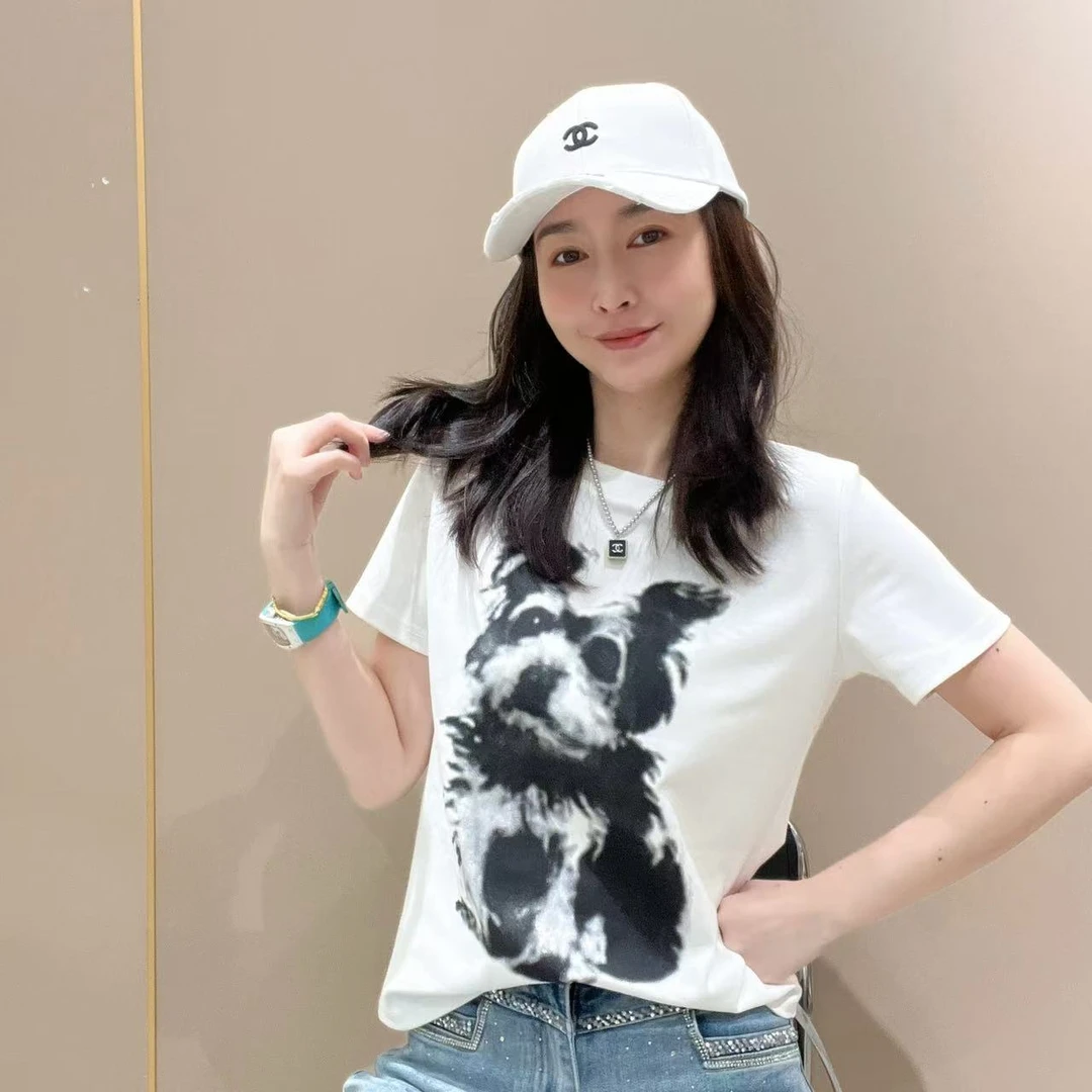 爆款新款创意短袖522305显瘦洋气时尚百搭设计感休闲体恤半袖圆领