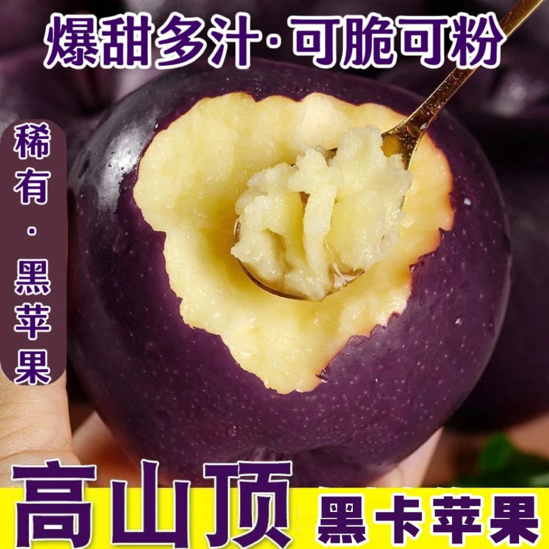 云南昭通黑卡苹果当季新鲜水果现摘冰糖心脆面黑钻苹果整箱