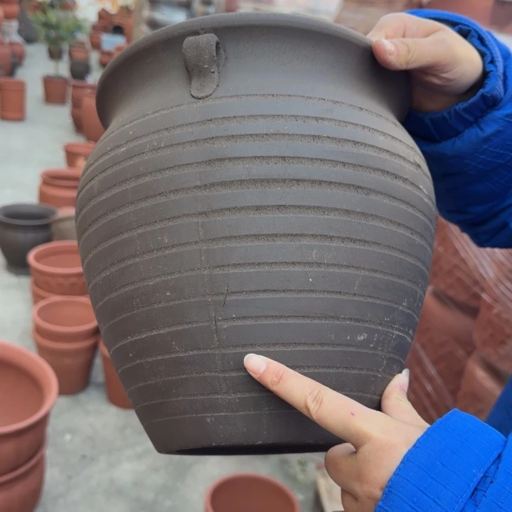 紫砂花盆口23高25宜兴紫砂瑕疵火裂