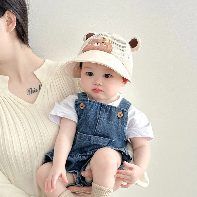 【1260人收藏】宝宝帽子春夏季薄款透气网眼大帽檐遮阳防晒鸭舌帽男