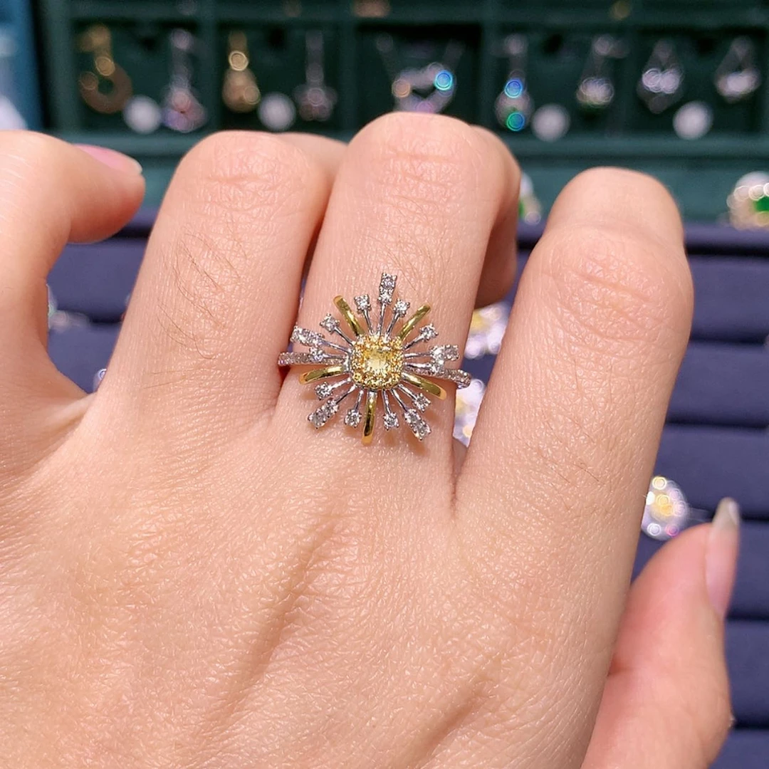 【闪购商品】钻石戒托18K金镶嵌戒指