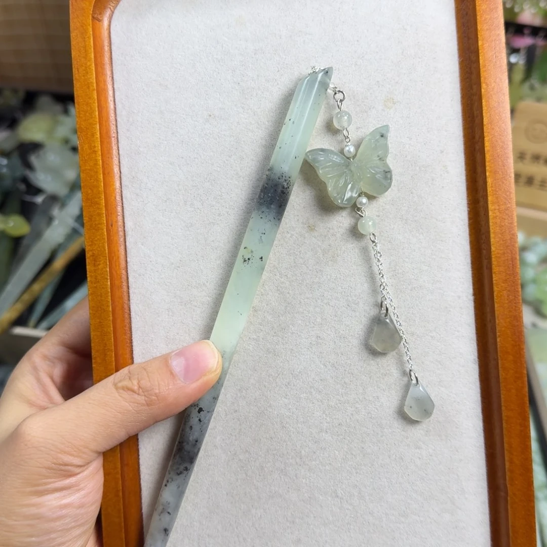 蛇纹石玉未镶嵌发饰