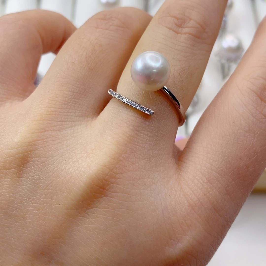 淡水珍珠戒指合金