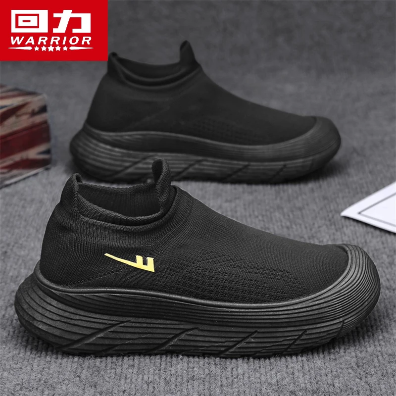 回力冬季新款百搭男士透气网鞋跑步轻便飞织软底潮鞋男休闲网面鞋
