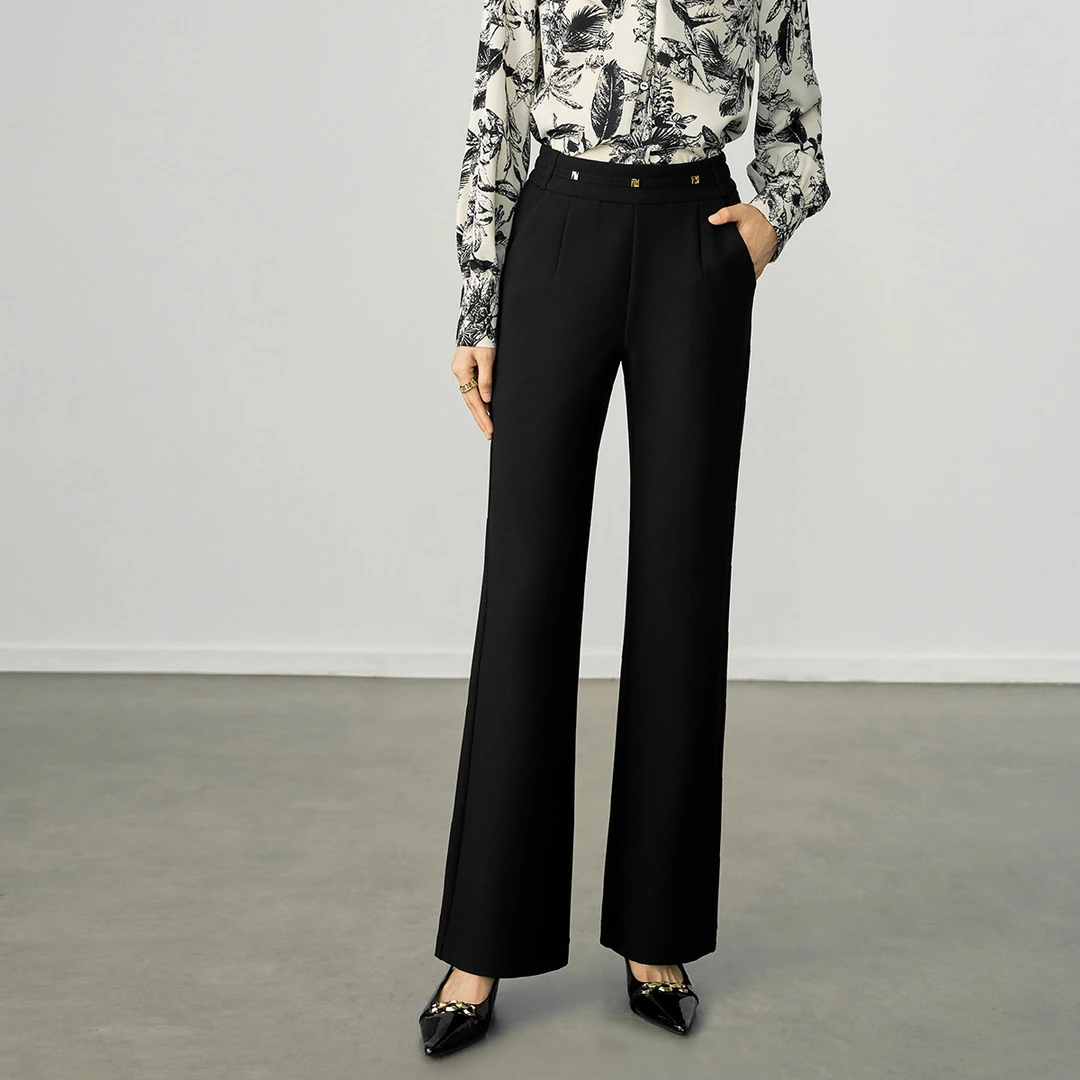 简约通勤百搭西装裤女2025微喇长裤简约气质职业裤子女0022