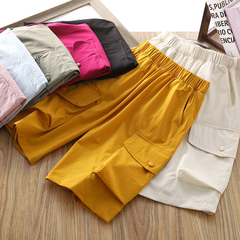 男童速干短裤2025夏季新款儿童薄款透气凉感休闲中裤大口袋五分裤