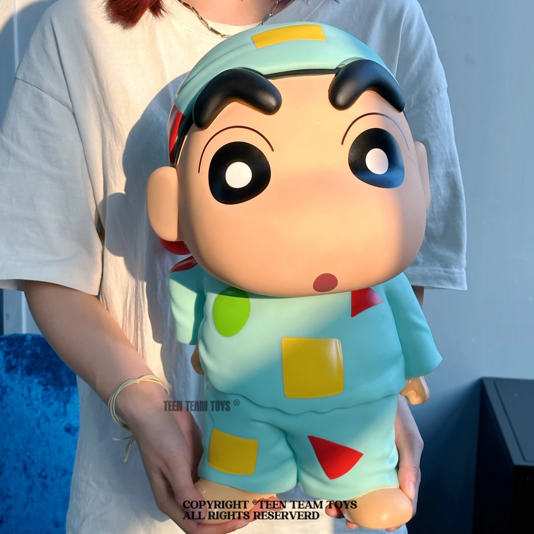 蜡笔小新睡衣款零食桶收纳超大手办潮玩蜡笔GK小新居家摆件礼物