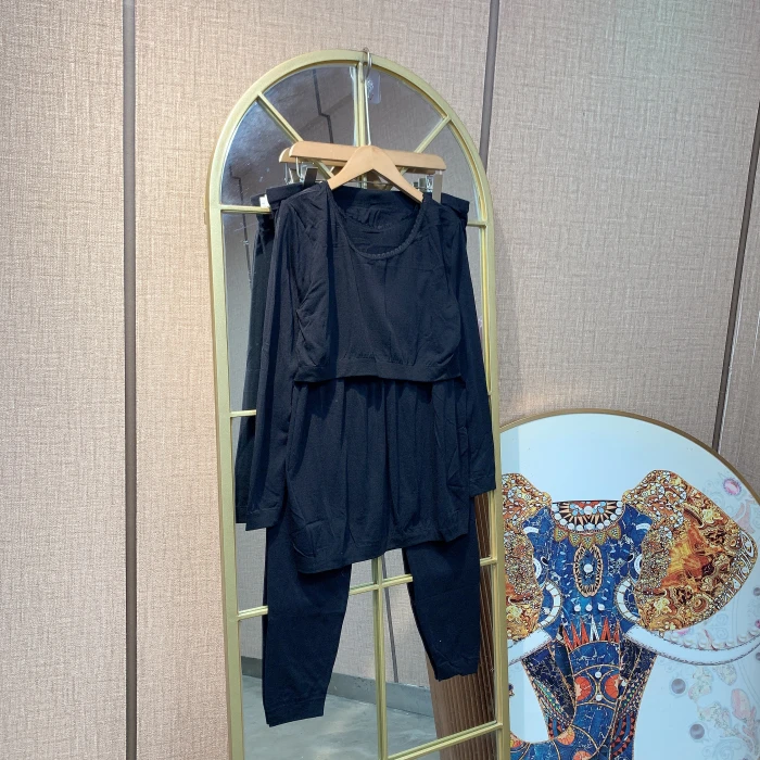 WW080孕妇黑色秋衣套装90-150