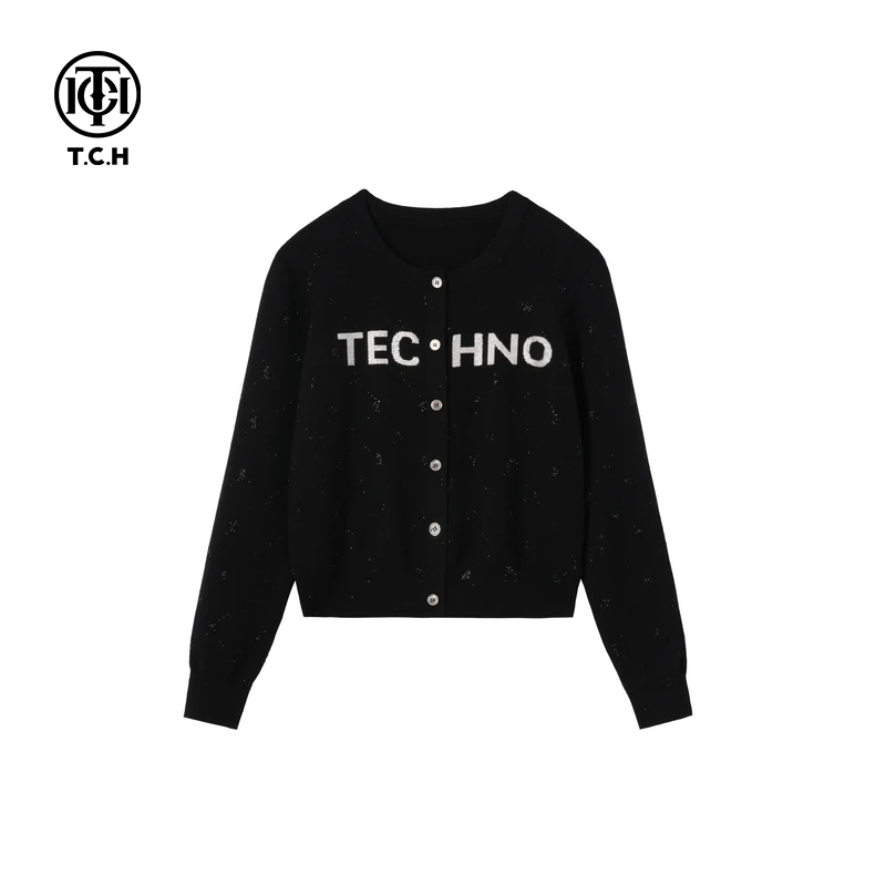 2025新款休闲简约针织衫女烫毛衣开衫外套T72D438013