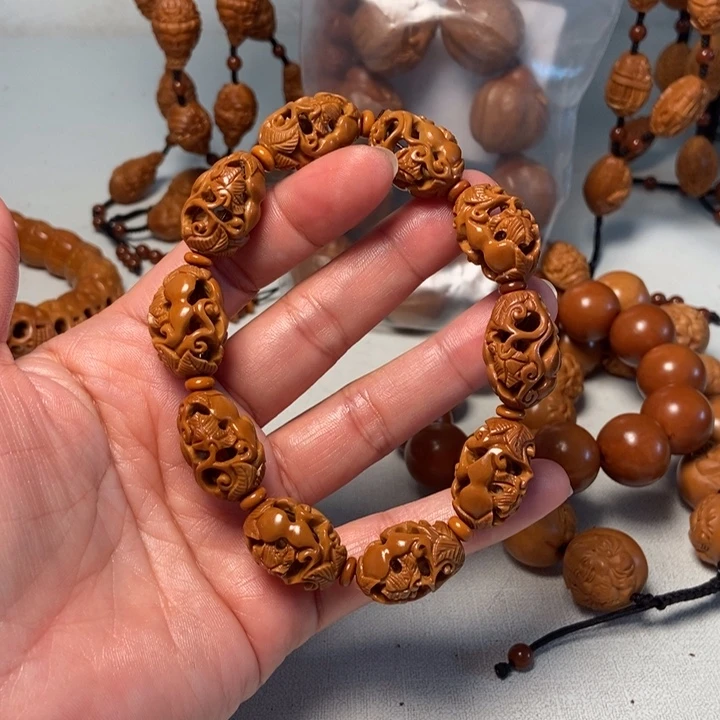 橄榄核手串/手链平**i镂空葫芦