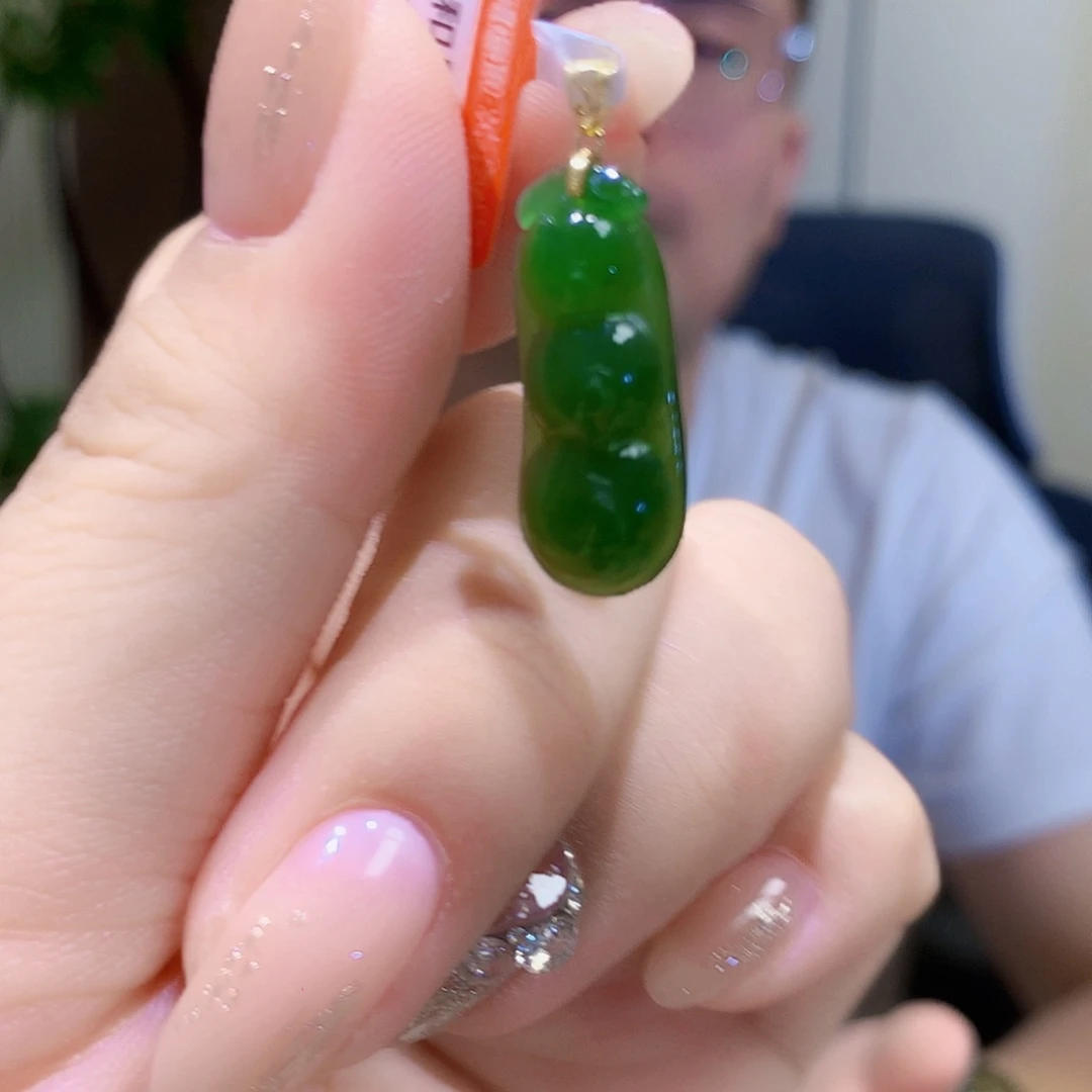 和田玉（碧玉）18K金镶嵌颈饰