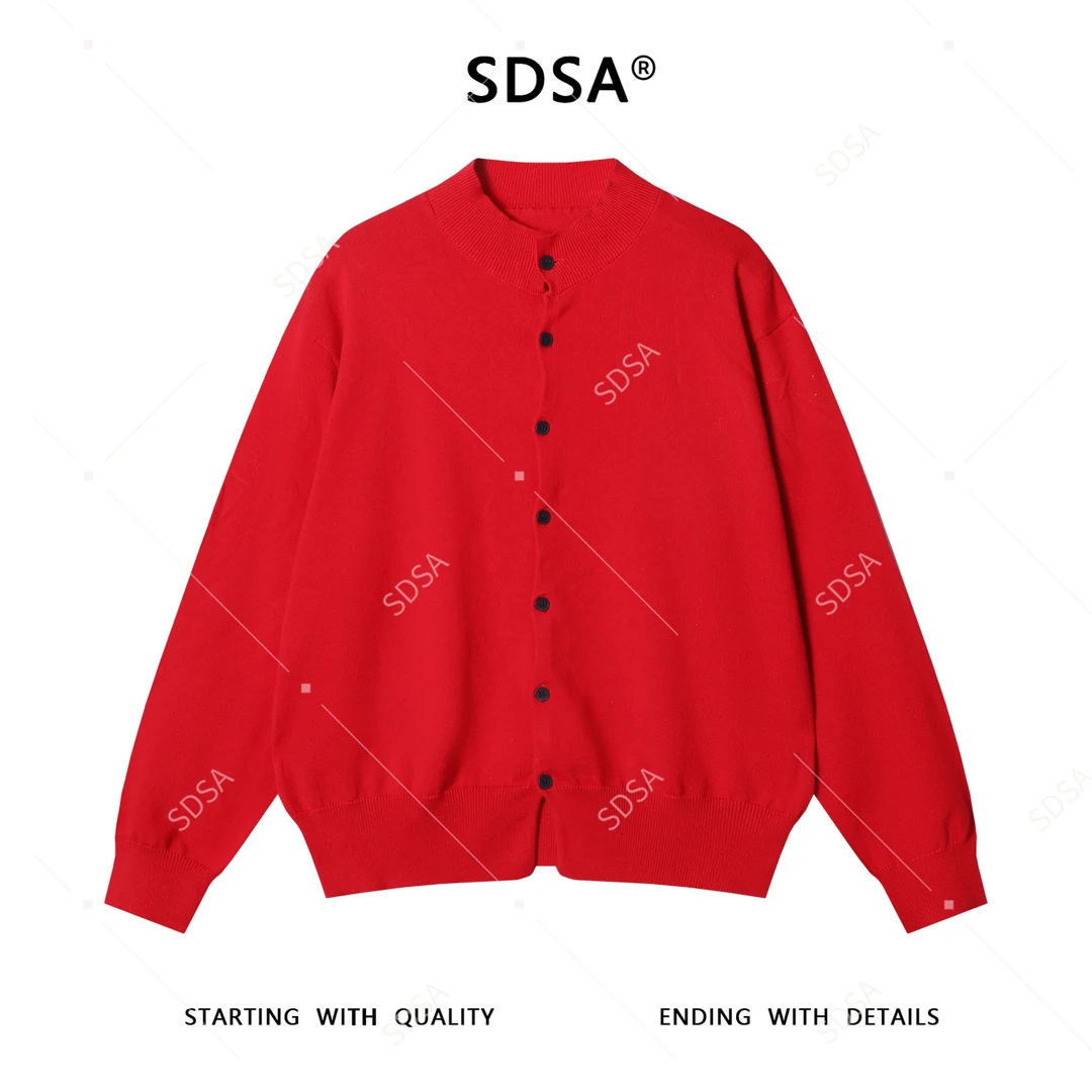 SDSA男士秋冬新款痞帅男装纯色毛衣针织衫圆领气质百搭开衫上衣