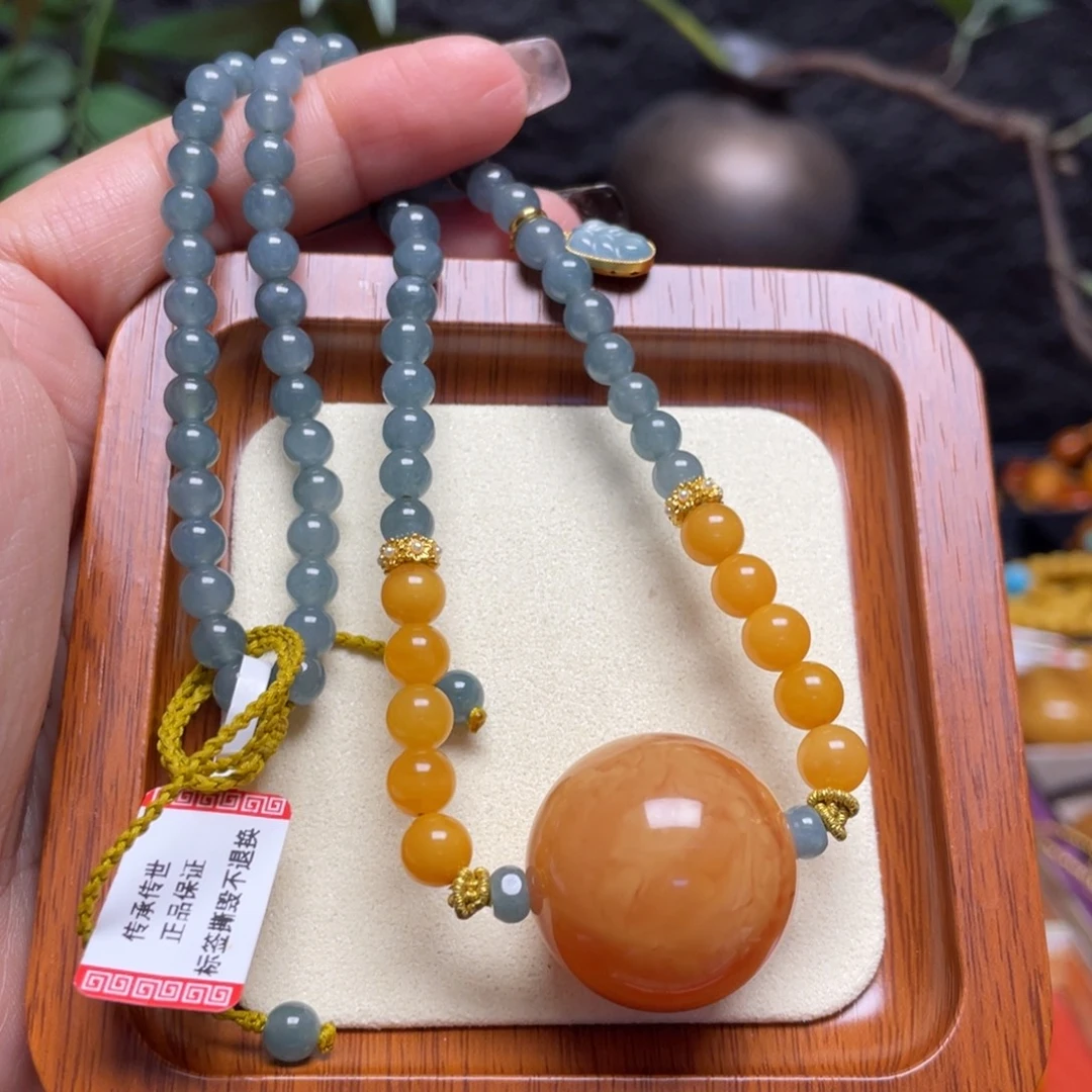 蜜蜡未镶嵌颈饰项链