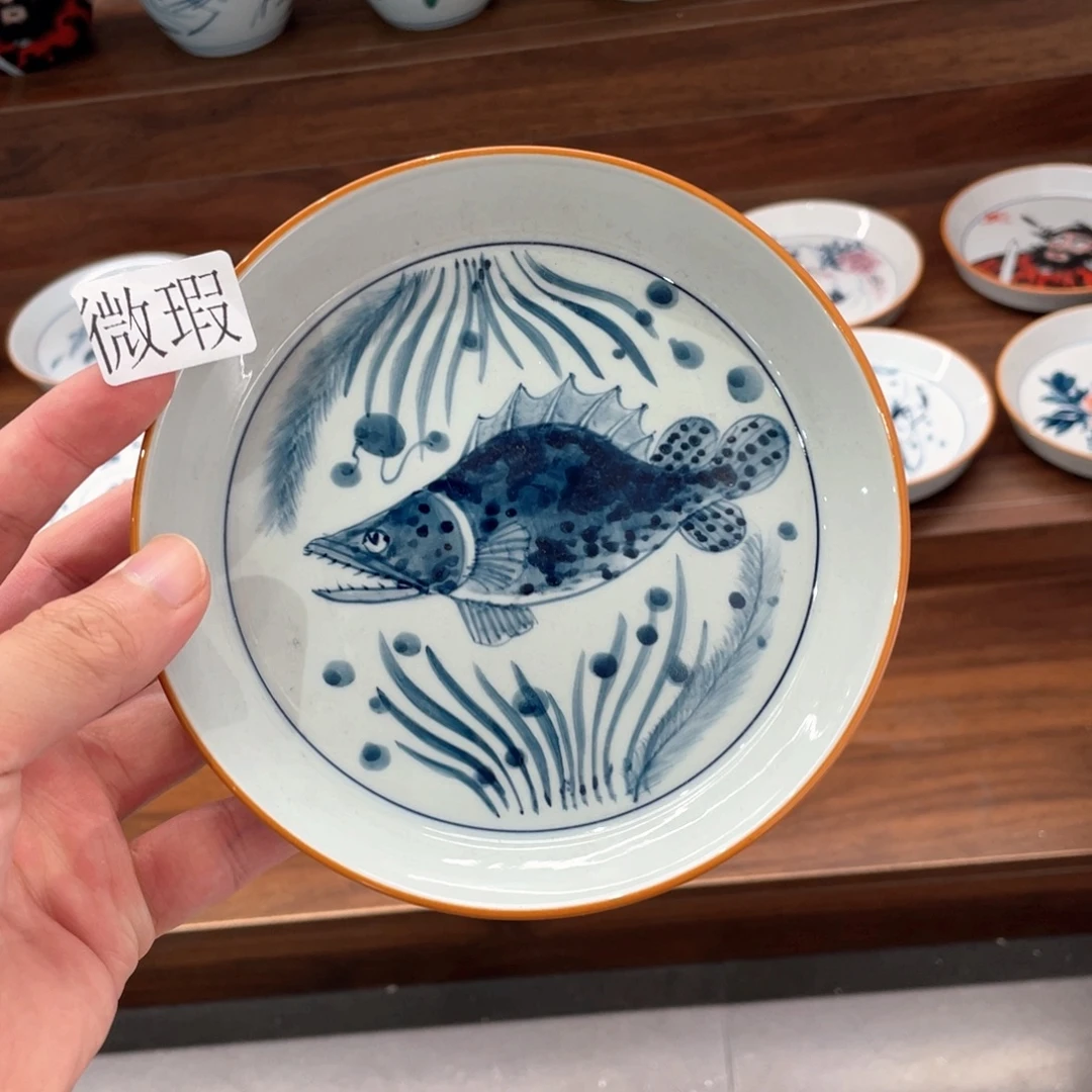 釉下手绘茶具微瑕