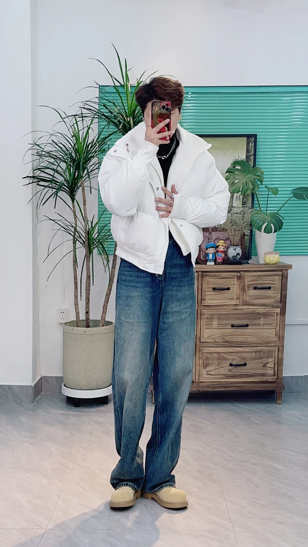 型男帮冬季特色套袖假两件双层领微阔棉衣棉服外套862