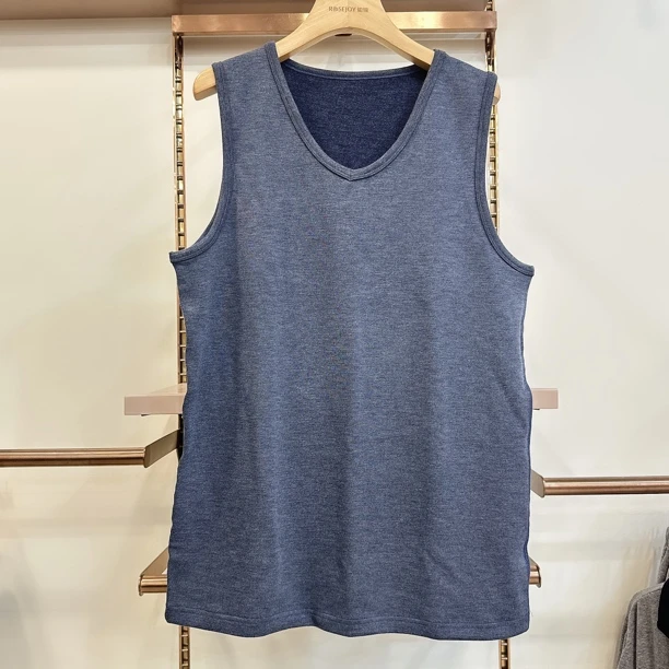 【岳姐姐】如锦男士加厚暖绒背心内穿磨绒打底无袖上衣9511