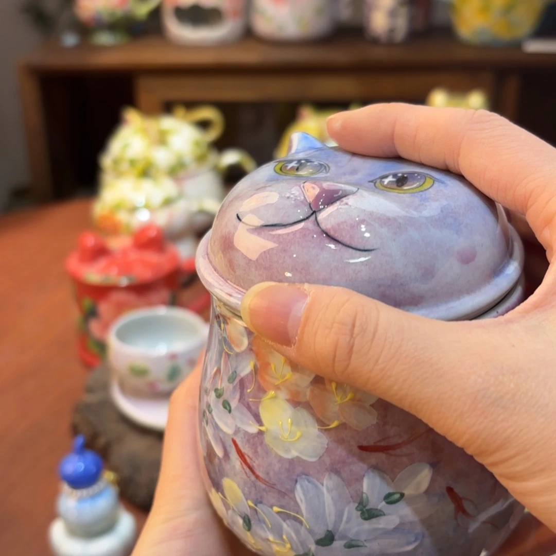 景德镇手绘高温釉下彩陶瓷茶具