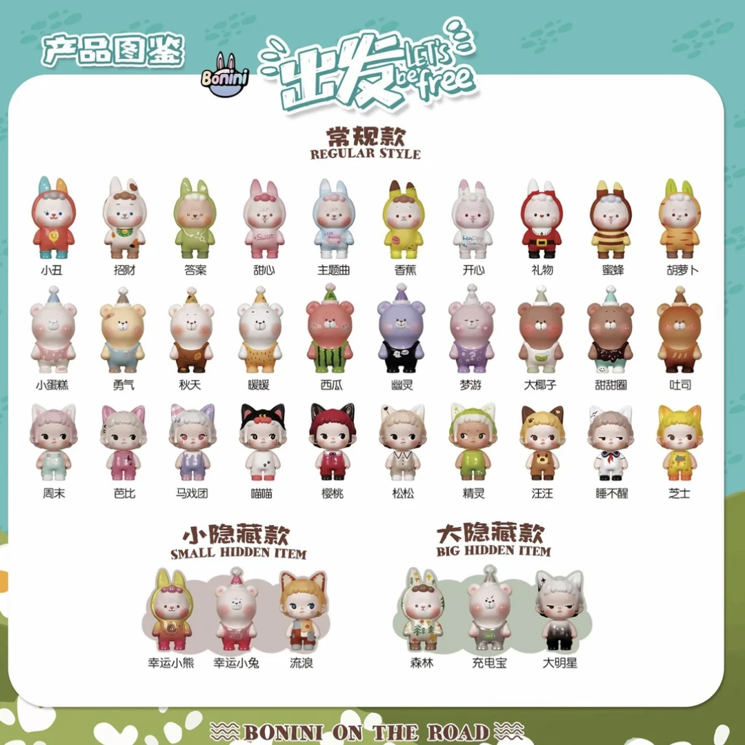 不二Bonini出发系列萌粒盲盒周边可爱公仔玩具摆件礼物女手办