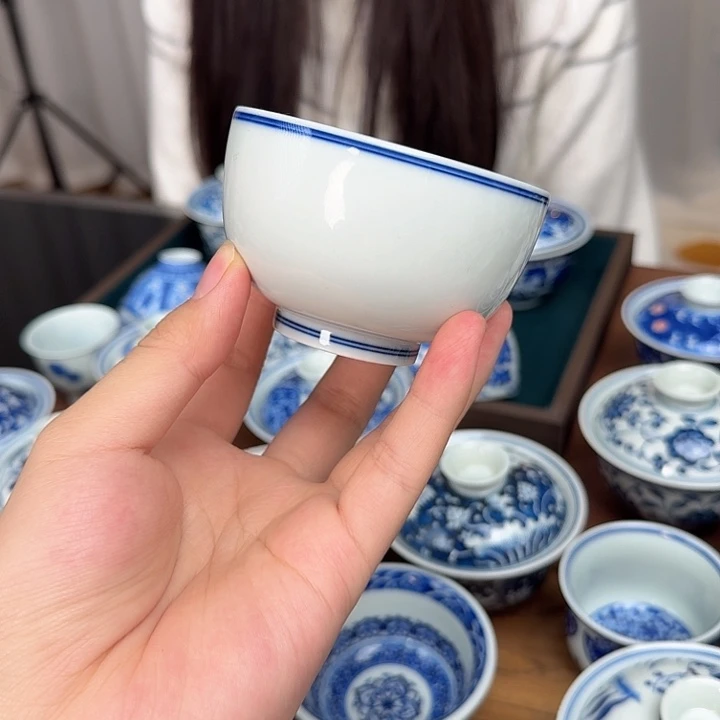 陶杯子柴窑白胎缸杯100cc
